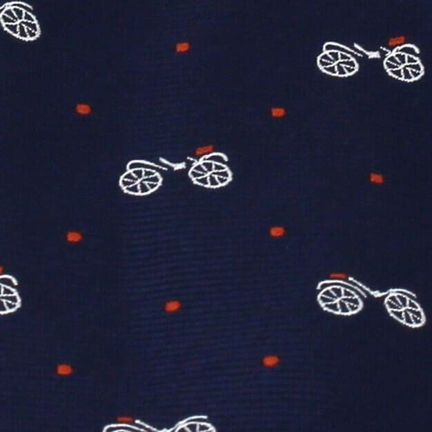 Corbata Estrecha Bicicletas Retro Azul