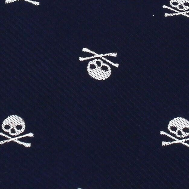 Corbata Estrecha Calaveras Azul Oscuro