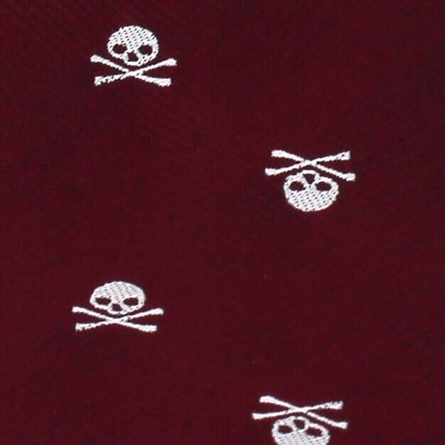 Corbata Estrecha Calaveras Granate