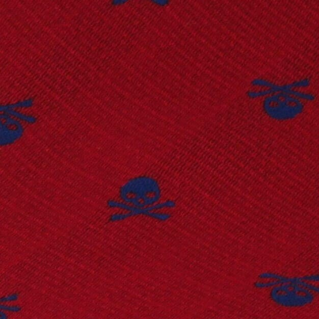 Corbata Estrecha Calaveras Roja