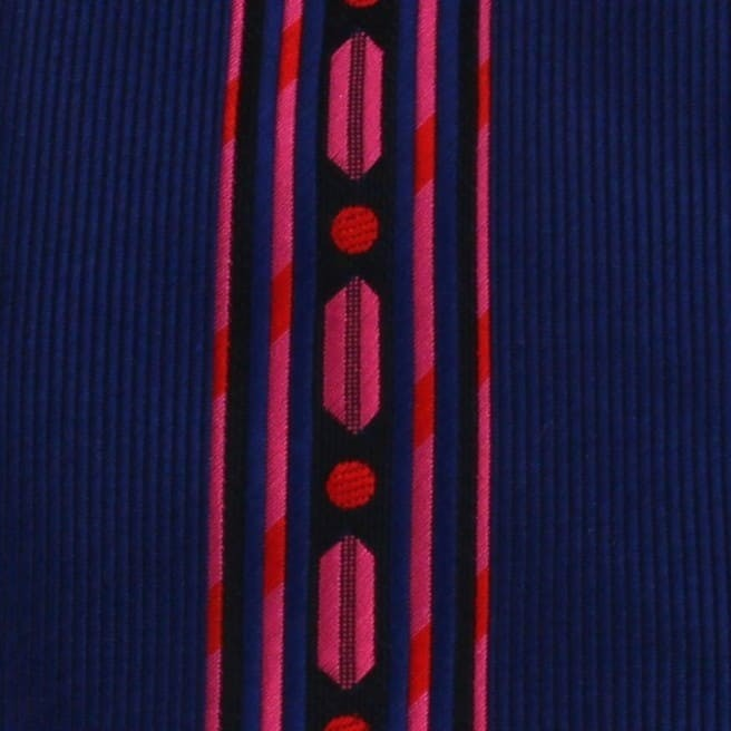 Corbata Estrecha Dibujo Vertical Azul