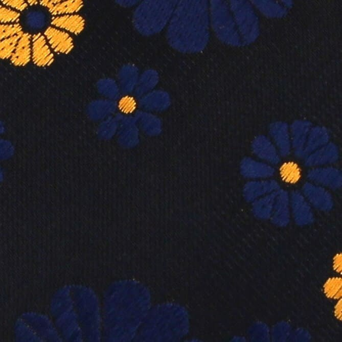 Corbata Estrecha Estampado Flores Azul