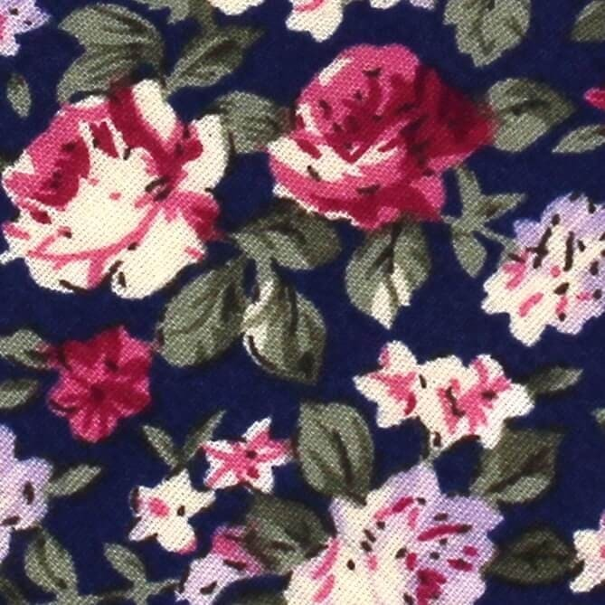 Corbata Estrecha Flores Azul