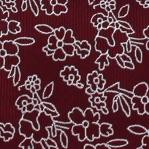 Corbata Estrecha Flores Burdeos