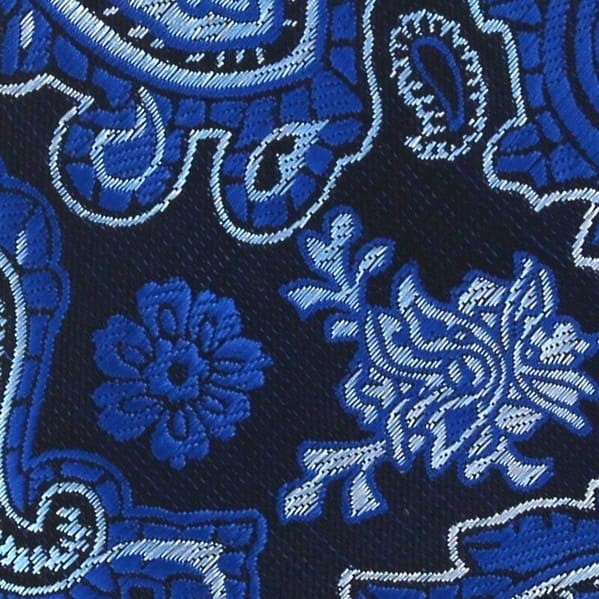 Corbata Estrecha Paisley Azul