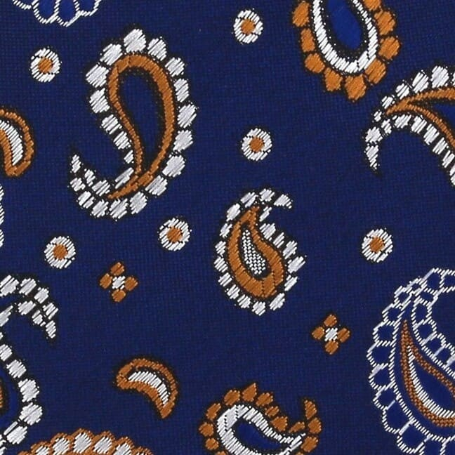Corbata Estrecha Paisley Azul Marino
