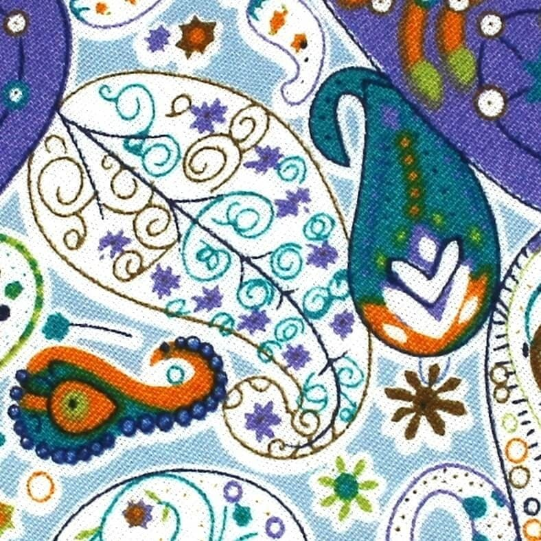 Corbata Estrecha Paisley Celeste y Verde