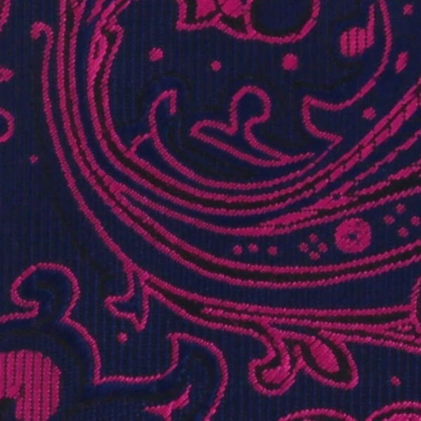 Corbata Estrecha Paisley Fucsia y Azul Marino