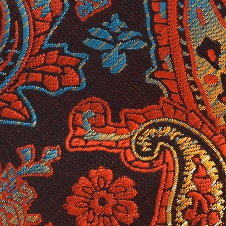 Corbata Estrecha Paisley Naranja