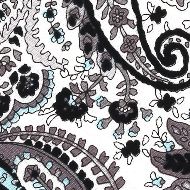 Corbata Estrecha Paisley Negra y Blanca