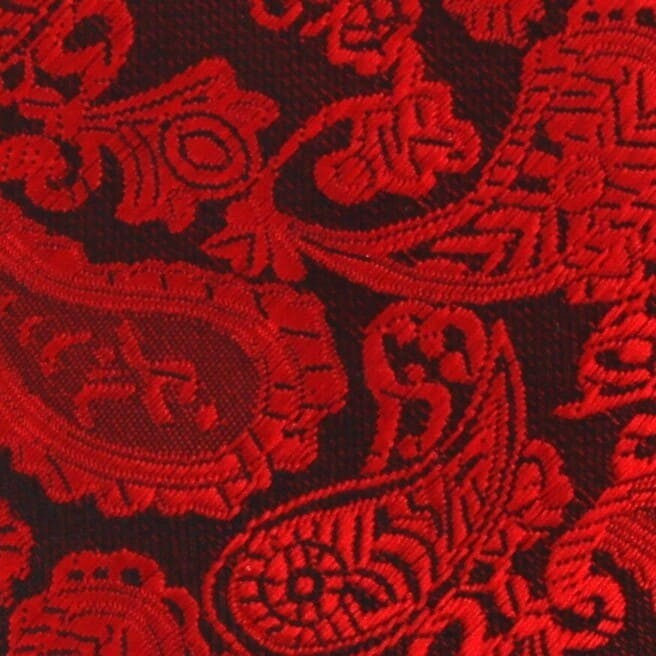 Corbata Estrecha Paisley Negra y Roja