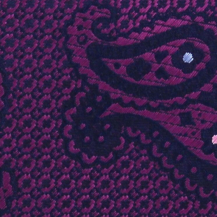Corbata Estrecha Paisley Violeta y Azul