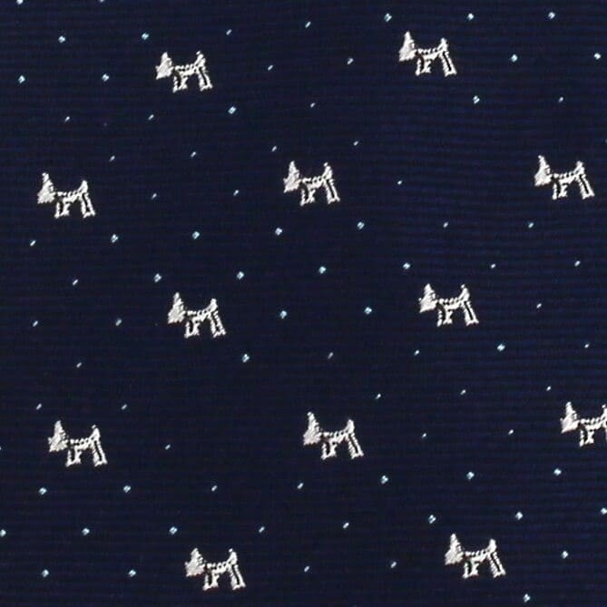 Corbata Estrecha Perritos Azul Marino y Blanca