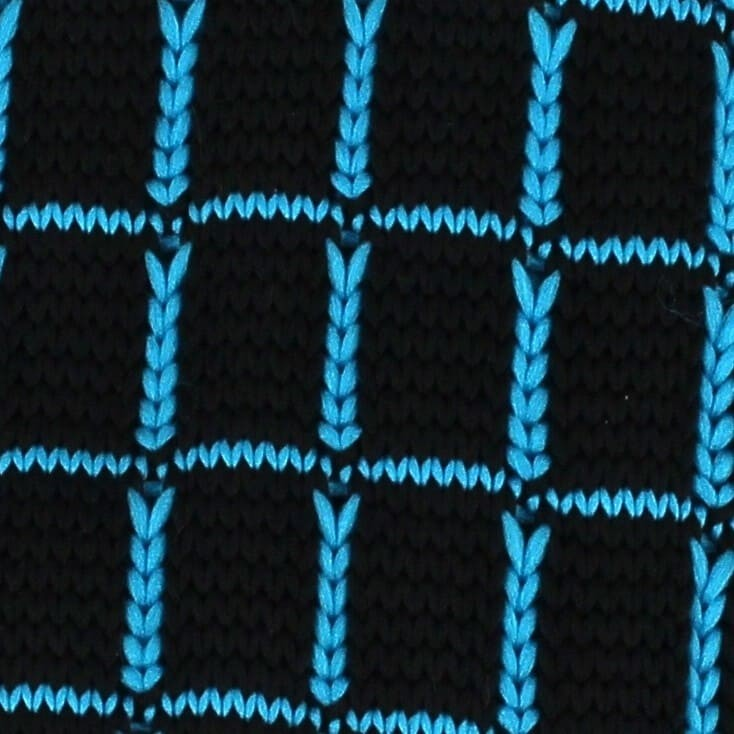 Corbata Punto Cuadros Negra y Turquesa