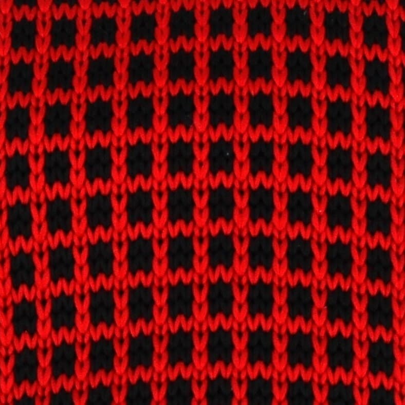 Corbata Punto Cuadros Roja y Negra