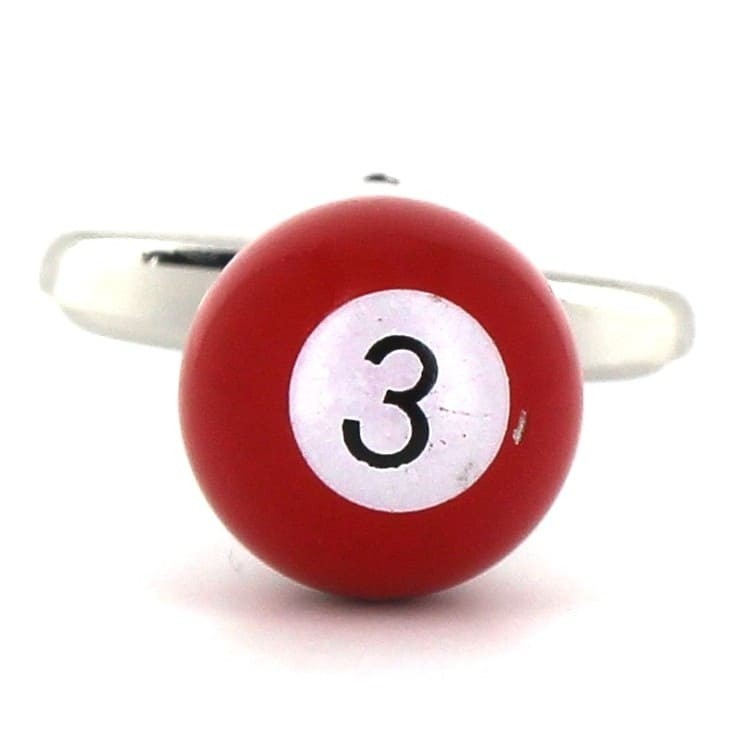 Gemelos Bolas Billar Rojo 3