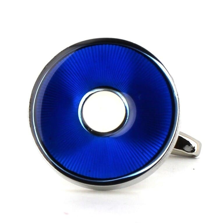Gemelos Esmaltados Circulares Azul Intenso