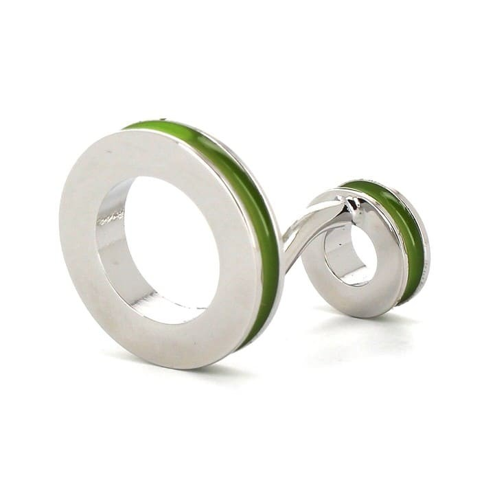 Gemelos Esmaltados Doble Bola Verdes