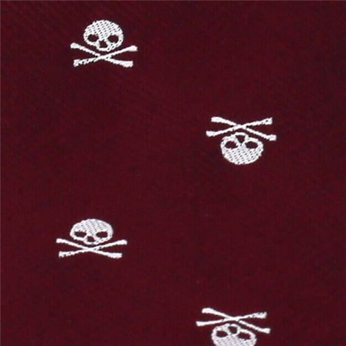 Corbata Estrecha Calaveras Granate