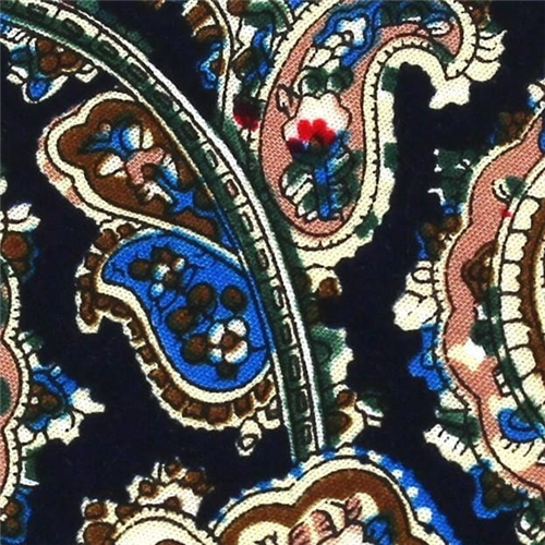 Corbata Estrecha Paisley Azul Oscuro