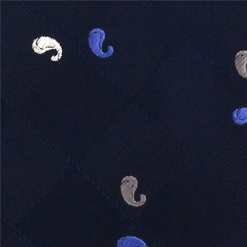 Corbata Estrecha Paisley Azul Oscuro