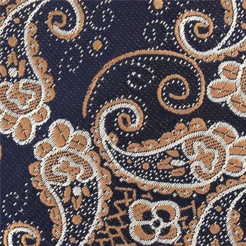 Corbata Estrecha Paisley Azul y Dorada