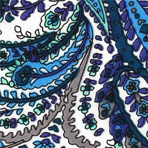 Corbata Estrecha Paisley Blanca y Azul