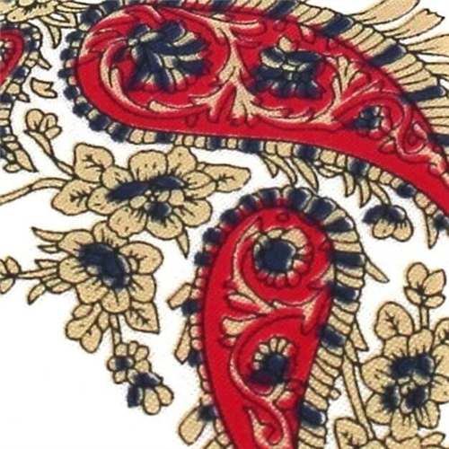 Corbata Estrecha Paisley Blanca y Roja