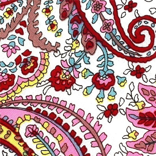 Corbata Estrecha Paisley Blanca y Roja