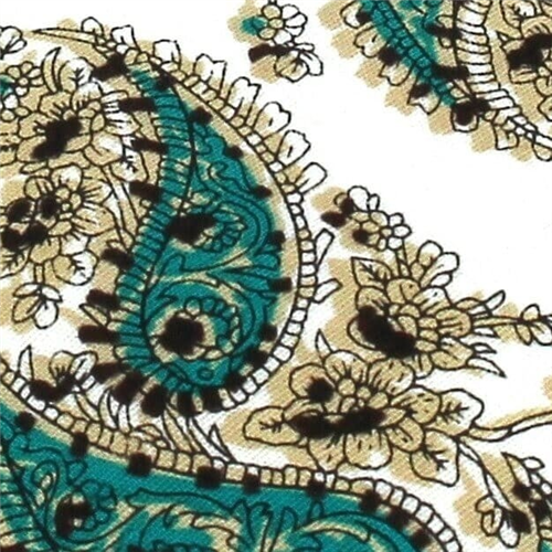 Corbata Estrecha Paisley Blanca y Verde