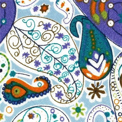 Corbata Estrecha Paisley Celeste y Verde