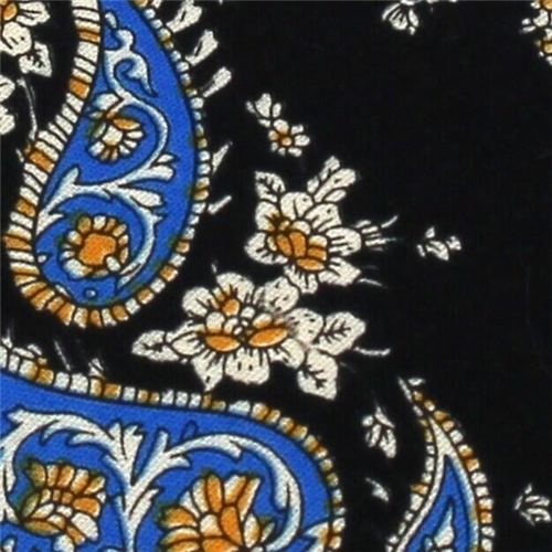 Corbata Estrecha Paisley Negra y Azul