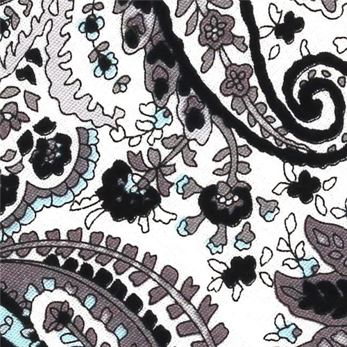 Corbata Estrecha Paisley Negra y Blanca