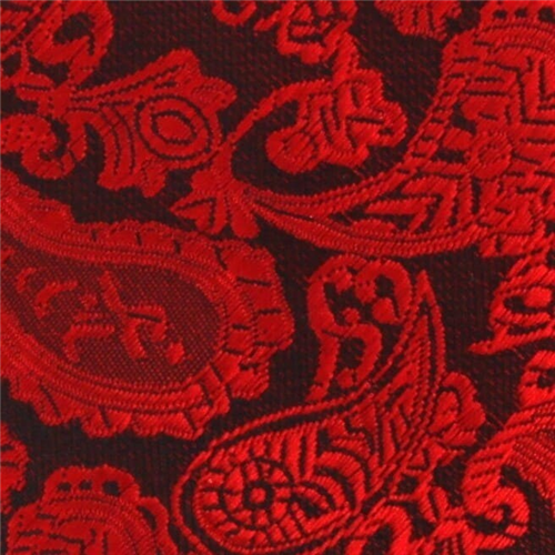 Corbata Estrecha Paisley Negra y Roja