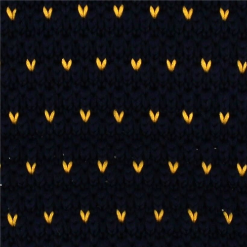 Corbata Punto Azul Marino con Motas Amarillas