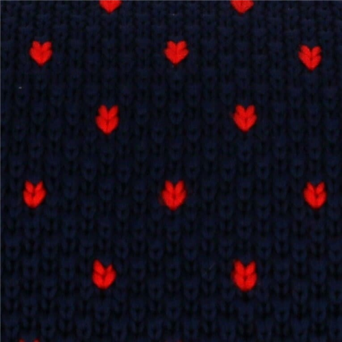 Corbata Punto Azul Marino con Motas Rojas