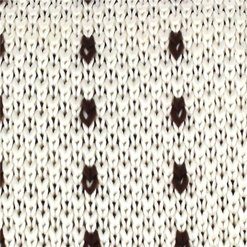 Corbata Punto Blanco Roto con Motas Marrones
