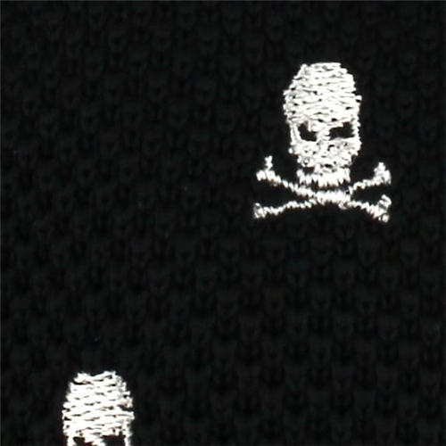 Corbata Punto Calaveras Negra