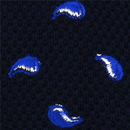 Corbata Punto Paisley Azul Oscuro