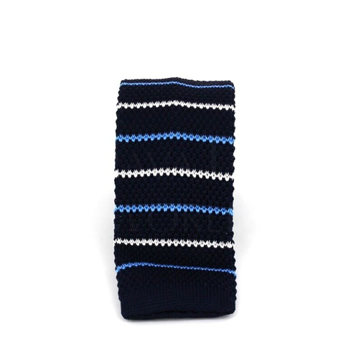 Corbata Punto Rayas Azul Oscuro