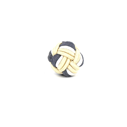 Gemelos Bola Grande Gris, Blanco y Nácar