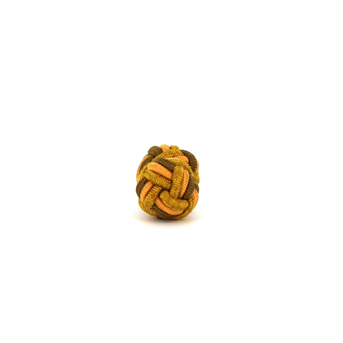 Gemelos Doble Bola Amarillo, Bronce y Ocre