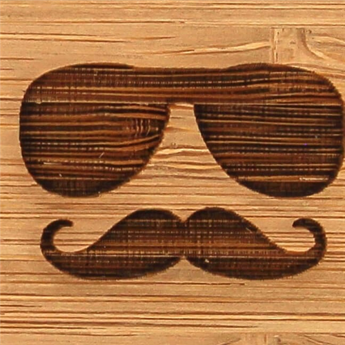 Pajarita Bambú Gafas y Bigote
