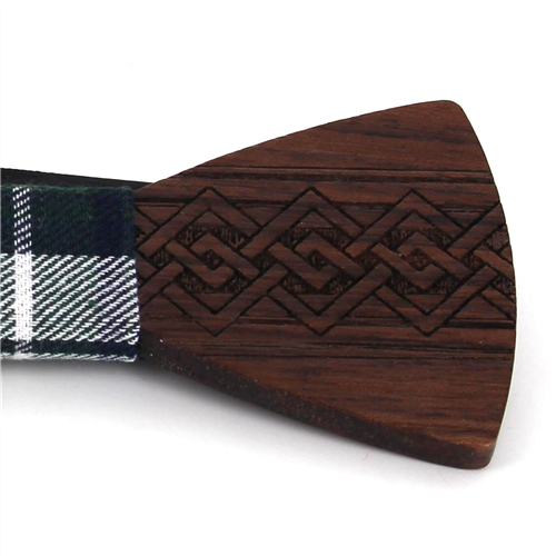 Pajarita Madera Grabado Entrelazado