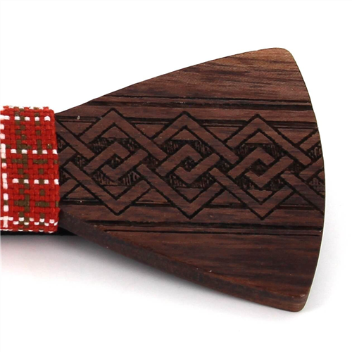 Pajarita Madera Grabado Entrelazado