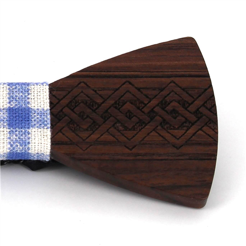 Pajarita Madera Grabado Entrelazado