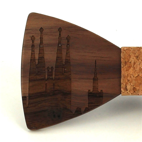 Pajarita Madera Skyline Barcelona