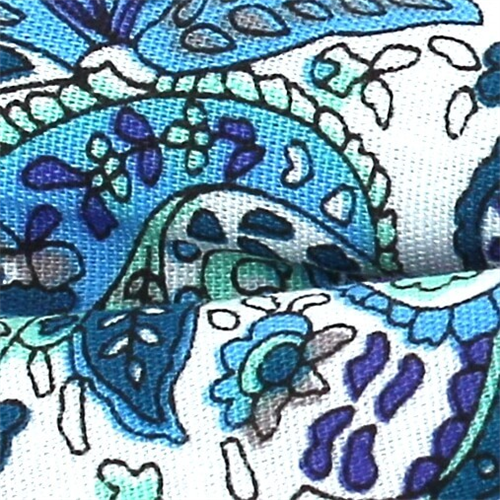 Pajarita Paisley Blanca y Azul