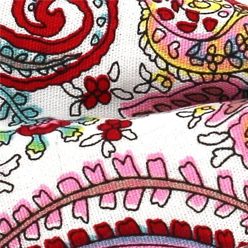 Pajarita Paisley Blanca y Roja