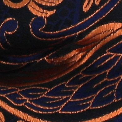 Pajarita Paisley Negra, Azul y Naranja